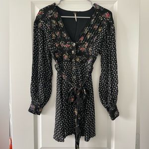 Free People Black Floral Dress